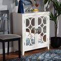 Baxton Studio Garcelle ModernWhite Finished Wood and Mirrored Glass 2-Door Sideboard 194-11964-ZORO